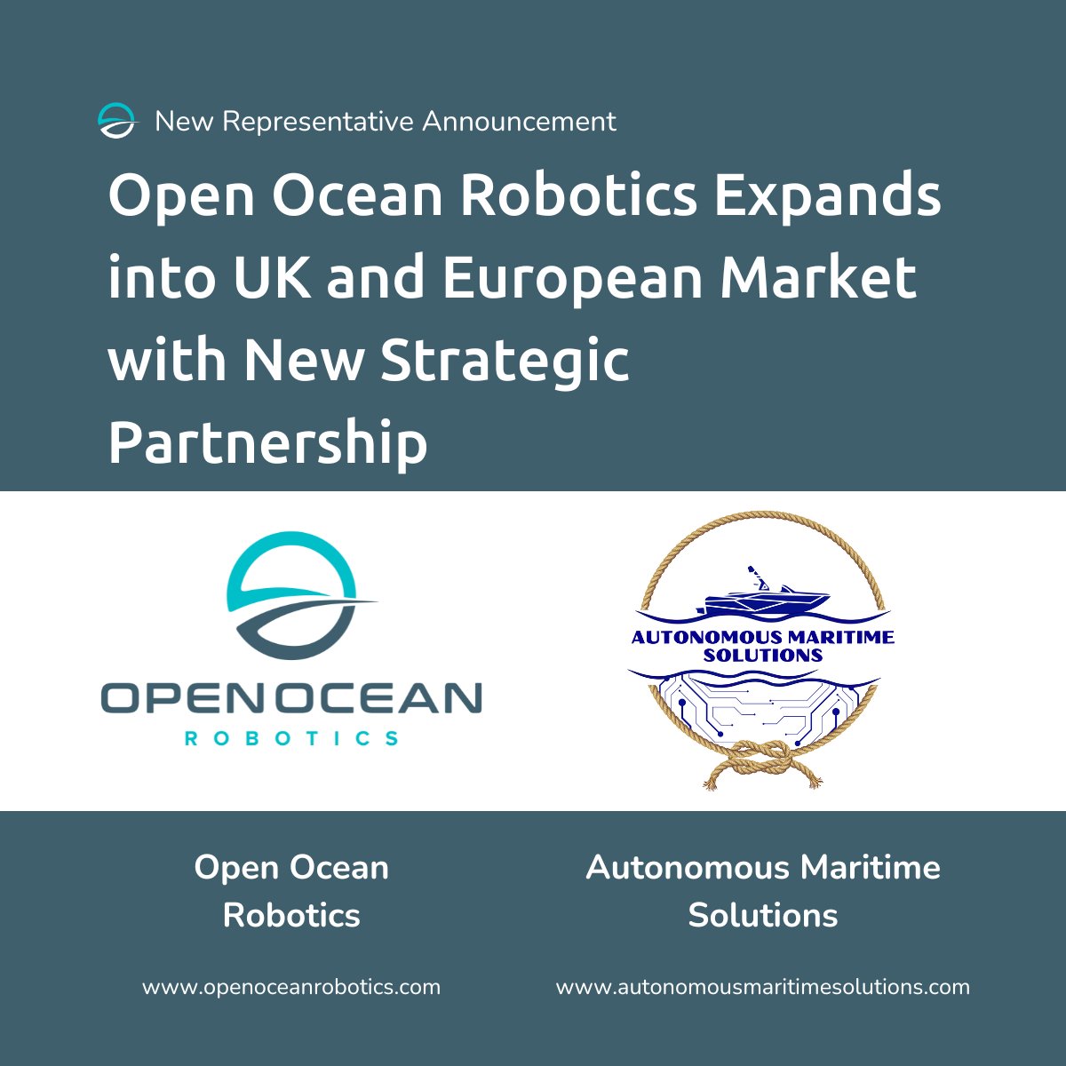 OceanRobotics's tweet image. We’re excited to announce our new partnership with Autonomous Maritime Solutions as a representative for Open Ocean Robotics in the UK and Europe!
#MaritimeInnovation #OceanTech #AutonomousVessels #PortOperations #MarineMonitoring #USV #BlueEconomy