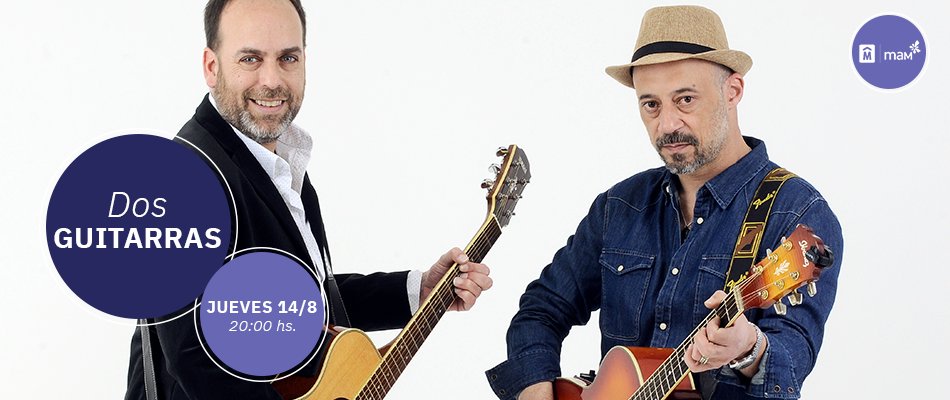 Continuamos con el mes de la nostalgia junto a "Dos Guitarras" en vivo desde nuestro escenario de plaza de comidas.

📆 Jueves 14 de agosto.
⏰ 20.00 hs.
📌 Escenario Plaza de Comidas.

Entrada libre. ¡Los esperamos!

<a href="/montevideoIM/">Intendencia de MVD</a>
