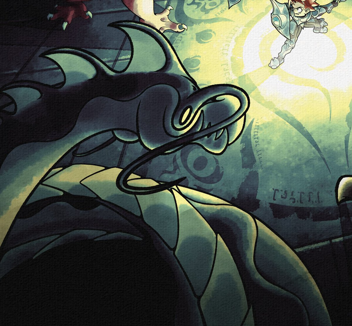 CowboyBumbiss's tweet photo. #Eirga is the largest of the lesser boss #dragons, and it isn't close.
Uncanny speed + sensory superiority earned her "ineludible" title. She also compliments #Rurvim as the "unyielding Behemoth".
She has some unusual inspirations too.π
#smaugust #creaturedesign #dragonyhm #jrpg https://t.co/C8ASrQNBUV