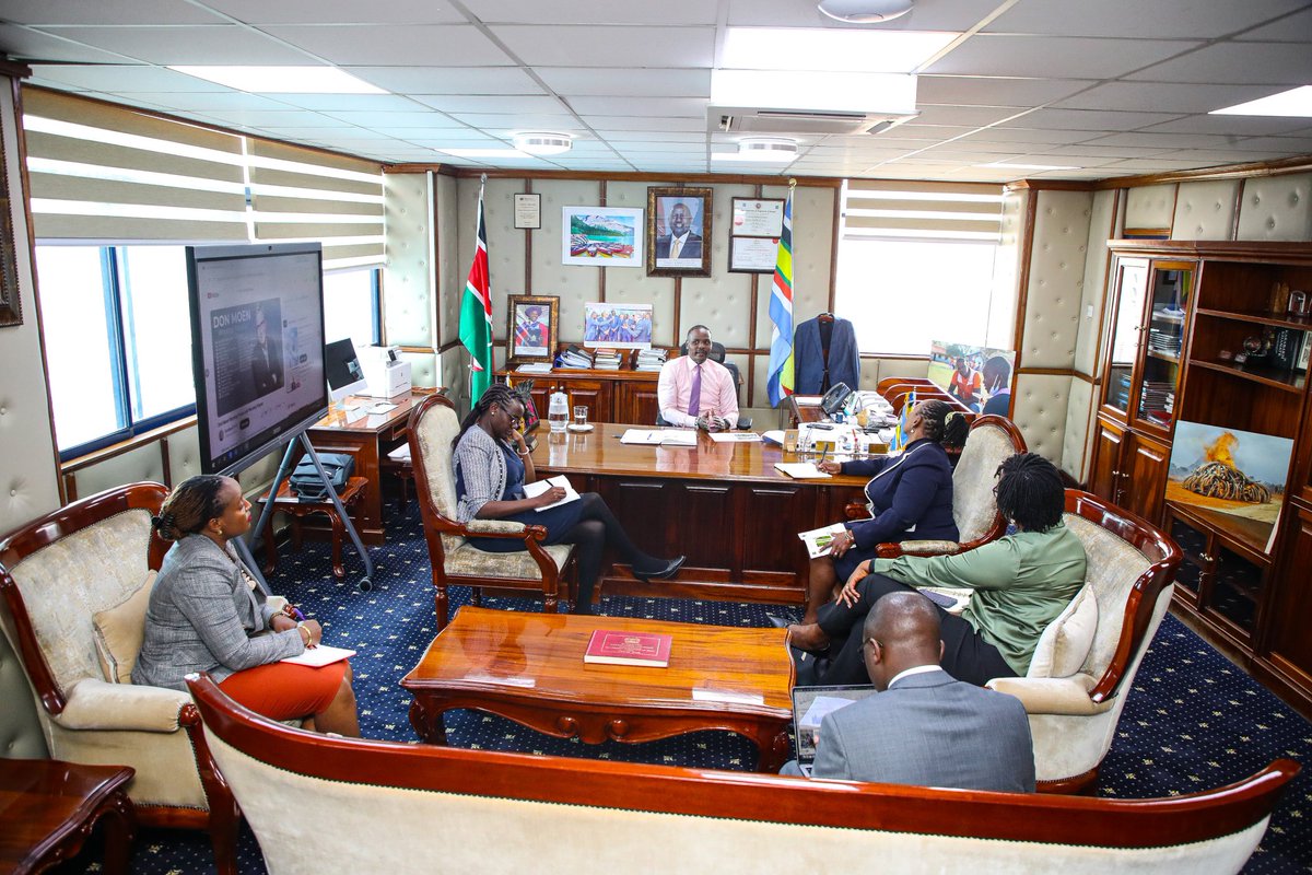Environment and Climate Change Principal Secretary Dr Eng Festus K Ng'eno has today hosted Gloria Ndekei, Executive Director, KEPSA Foundation on partnership for the Mau Forest Complex Integrated Conservation and Livelihood Improvement Programme (MFC-ICLIP).