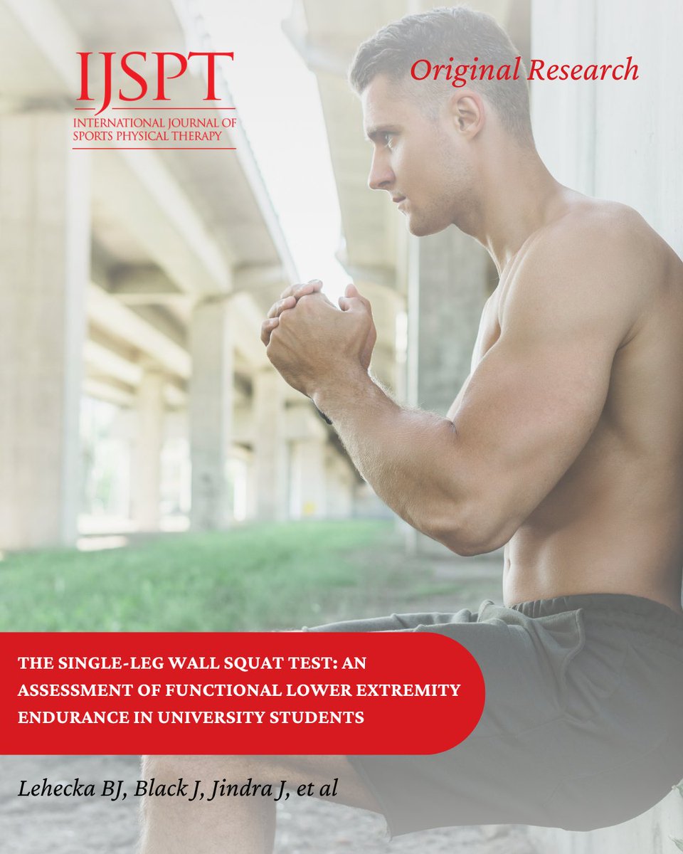 Is the single-leg wall squat more than a challenge? 🦵 This study links SLWS to hip &amp; knee strength, explores sex-based patterns, &amp; its clinical value for endurance testing. 

📊 Read more: ijspt.scholasticahq.com/article/142063 #SportsPT