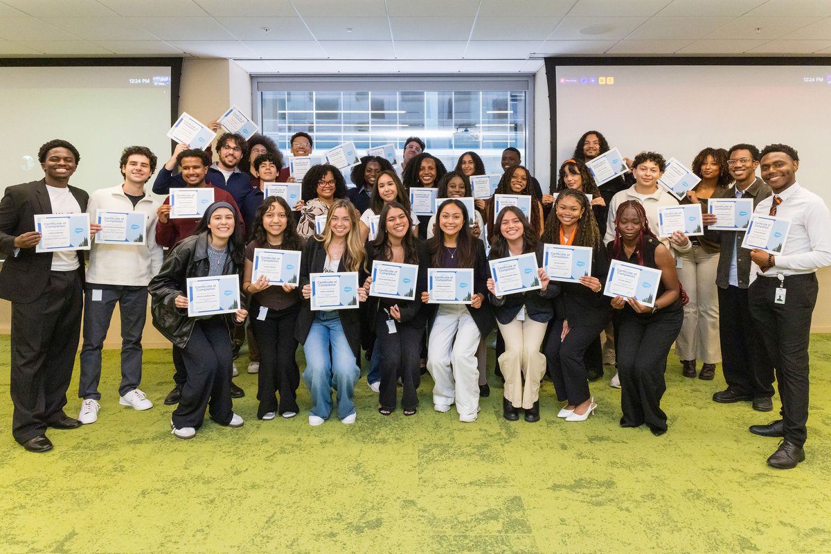 SalesforceEdu's tweet image. Cue the confetti! 🎉 That&apos;s a wrap for our Futureforce Tech Launchpad scholars.

A huge congratulations to this brilliant group for completing their incredible 10-week journey with @codepath. They wrapped up the program by demoing their final projects — showcasing all the amazing…