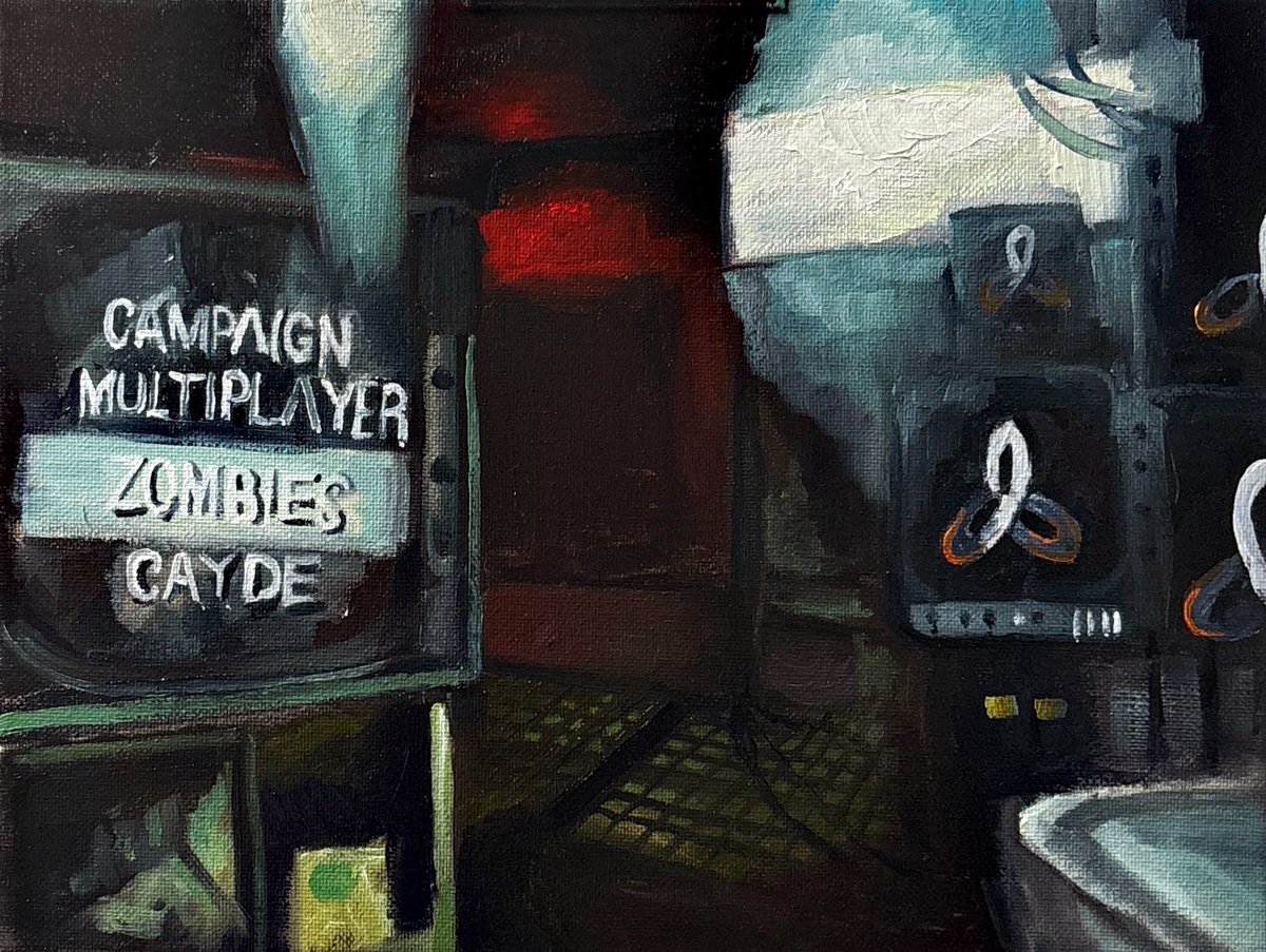caydeplanet's tweet photo. I made an oil painting of the menu from Call of Duty, Black ops 1 https://t.co/kek9WKaYff