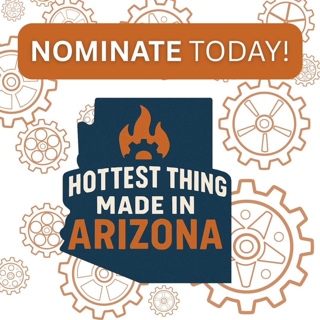 AZChamber's tweet image. 🔥 The heat is on! 

The 3rd annual "Hottest Thing Made in Arizona" competition is officially LIVE—celebrating the most innovative products made right here in the Grand Canyon State.

🏆 Nominate your favorite made-in-AZ product today: hottestthingaz.com

📎 Details:…