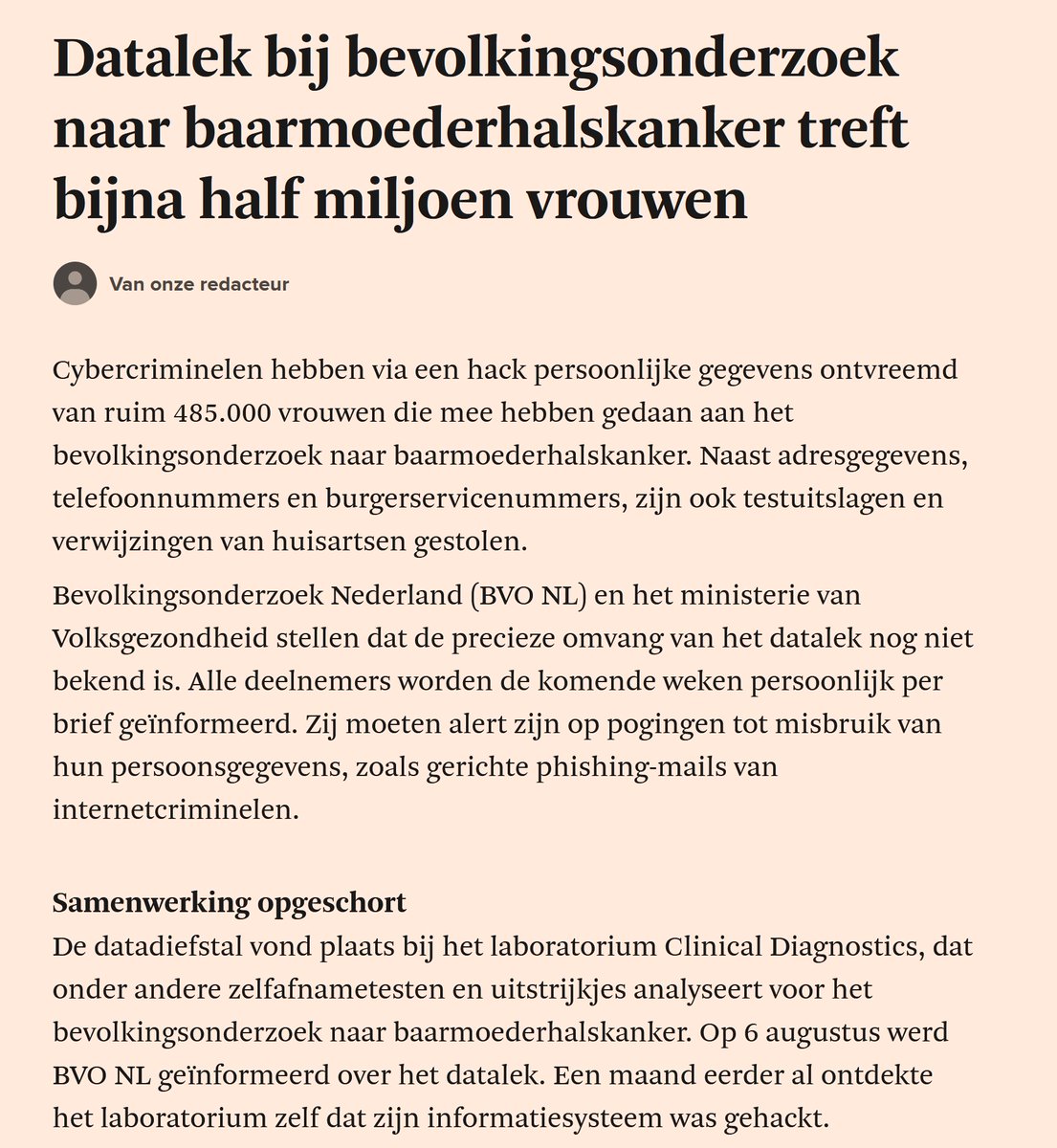 EricScheepmaker's tweet photo. @bvo_nederland Feit: waarom sturen jullie BSN-nummers door aan een extern lab Clinical Diagnostics?
Dit is verwijtbaar falen. https://t.co/fpHgsHdtcw