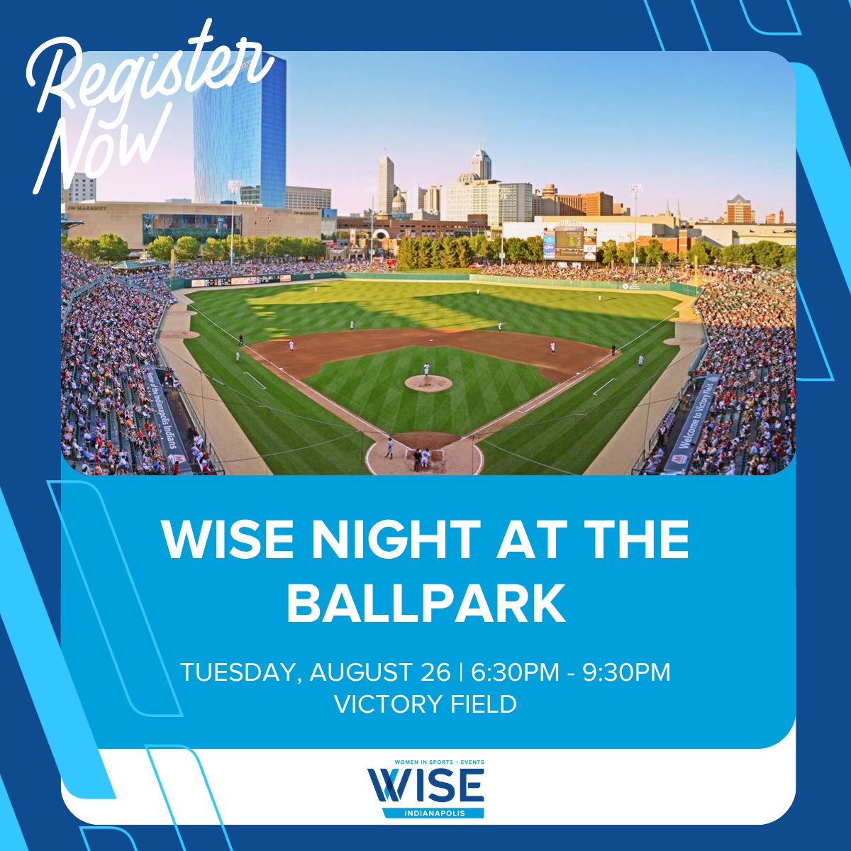 Join us for WISE Night at the Ballpark! ⚾

Tuesday, August 26th from 6:30-9:30 PM at Victory Field

Food and beverages will be provided in the Elements Financial Club

Space is limited to the first 100 members to register. RSVP today on our website!
