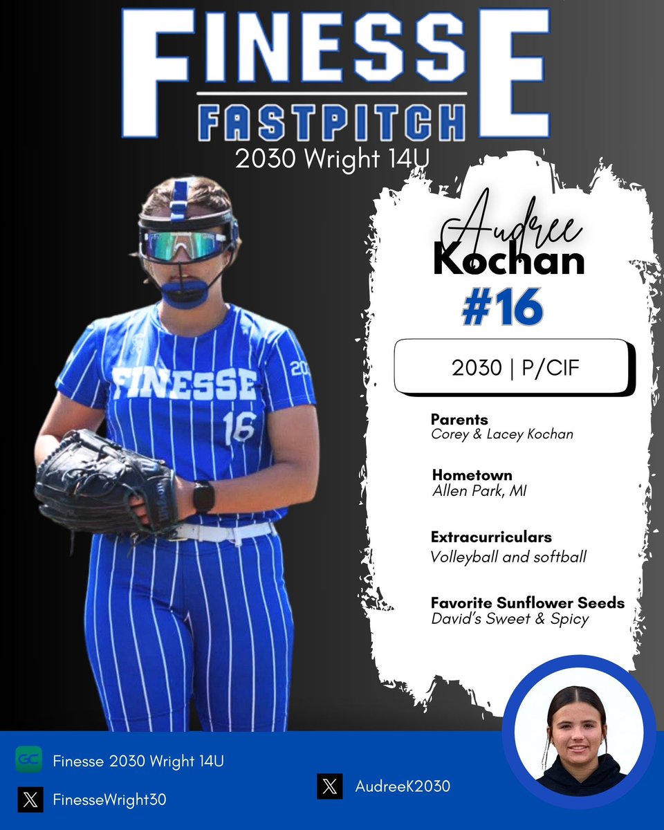 Audree Kochan #16 2030 (@audreek2030) on Twitter photo I am excited for the fall season to begin
<a href="/FinesseWright30/">Finesse 2030 Wright</a> <a href="/FinesseOrg/">Finesse Fastpitch</a> <a href="/ExtraInningSB/">EXTRA INNING SOFTBALL</a> <a href="/sballrecruiting/">softballrecruiting</a> I am excited for the fall season to begin
<a href="/FinesseWright30/">Finesse 2030 Wright</a> <a href="/FinesseOrg/">Finesse Fastpitch</a> <a href="/ExtraInningSB/">EXTRA INNING SOFTBALL</a> <a href="/sballrecruiting/">softballrecruiting</a>
