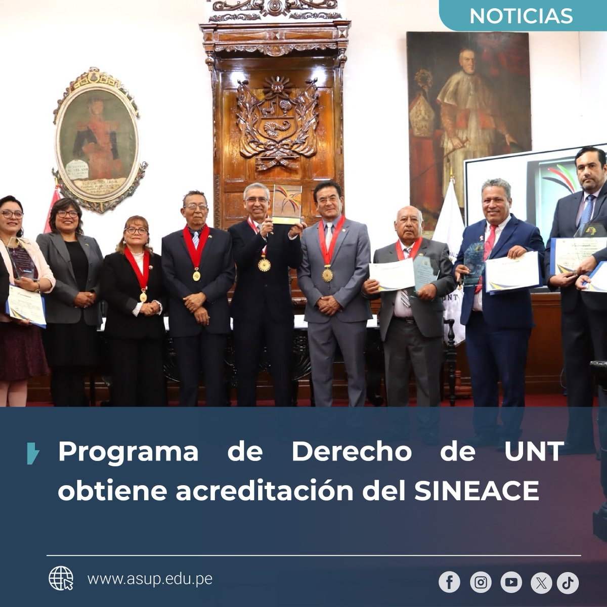 🔵 #Noticias
PROGRAMA DE DERECHO DE UNT OBTIENE ACREDITACIÓN DEL SINEACE 👈

✅La Universidad Nacional de Trujillo (UNT)  celebra un nuevo hito institucional. El Programa de Estudios de Derecho ha obtenido la acreditación del Sistema Nacional de Evaluación, Acreditación y
