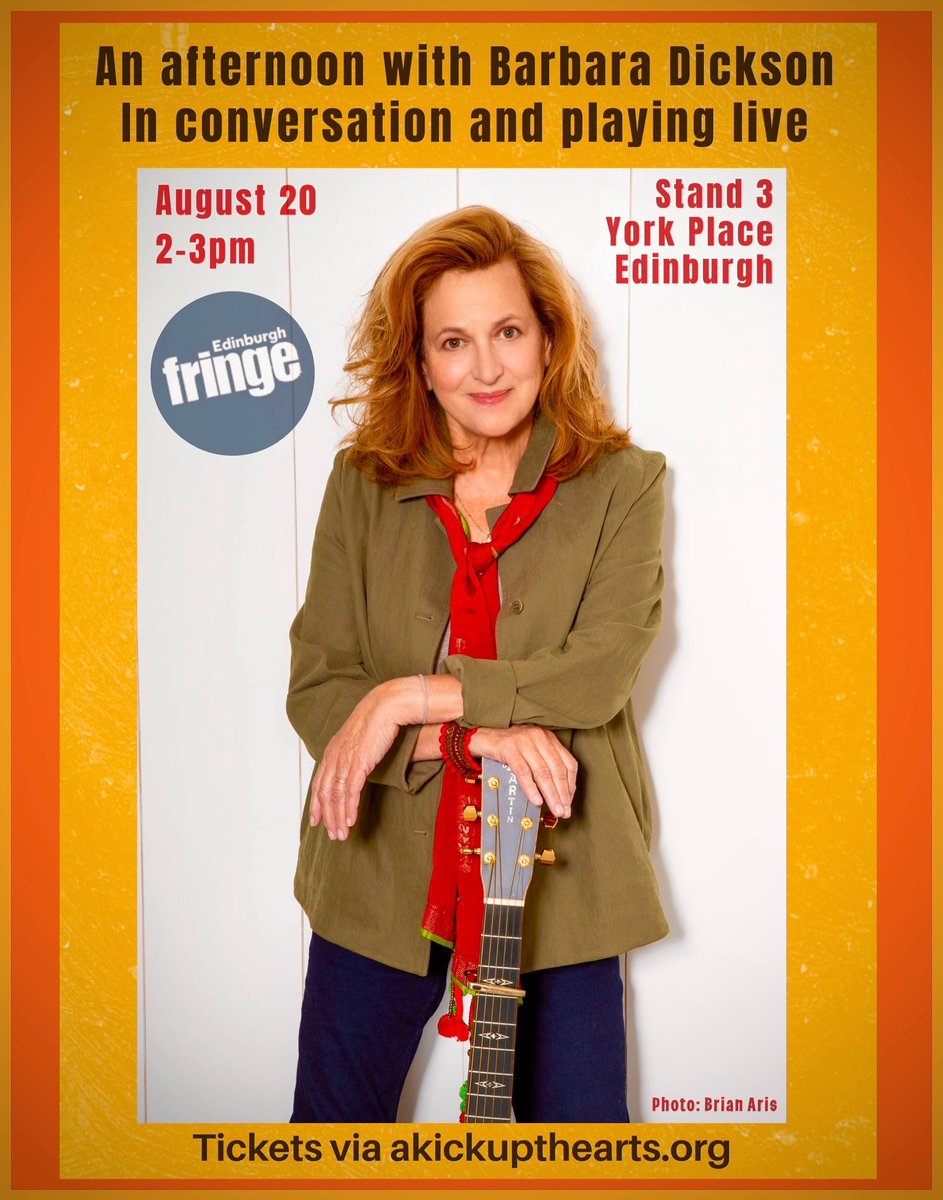 If you're free next week, I'm in conversation with the wonderful Barbara Dickson at <a href="/StandComedyClub/">The Stand</a> in Edinburgh (five mins from Waverley), and it'd be lovely to see you there. Barbara will also play some songs! 🧡 August 20, 2-3pm. Tickets: thestand.co.uk/performance/19…