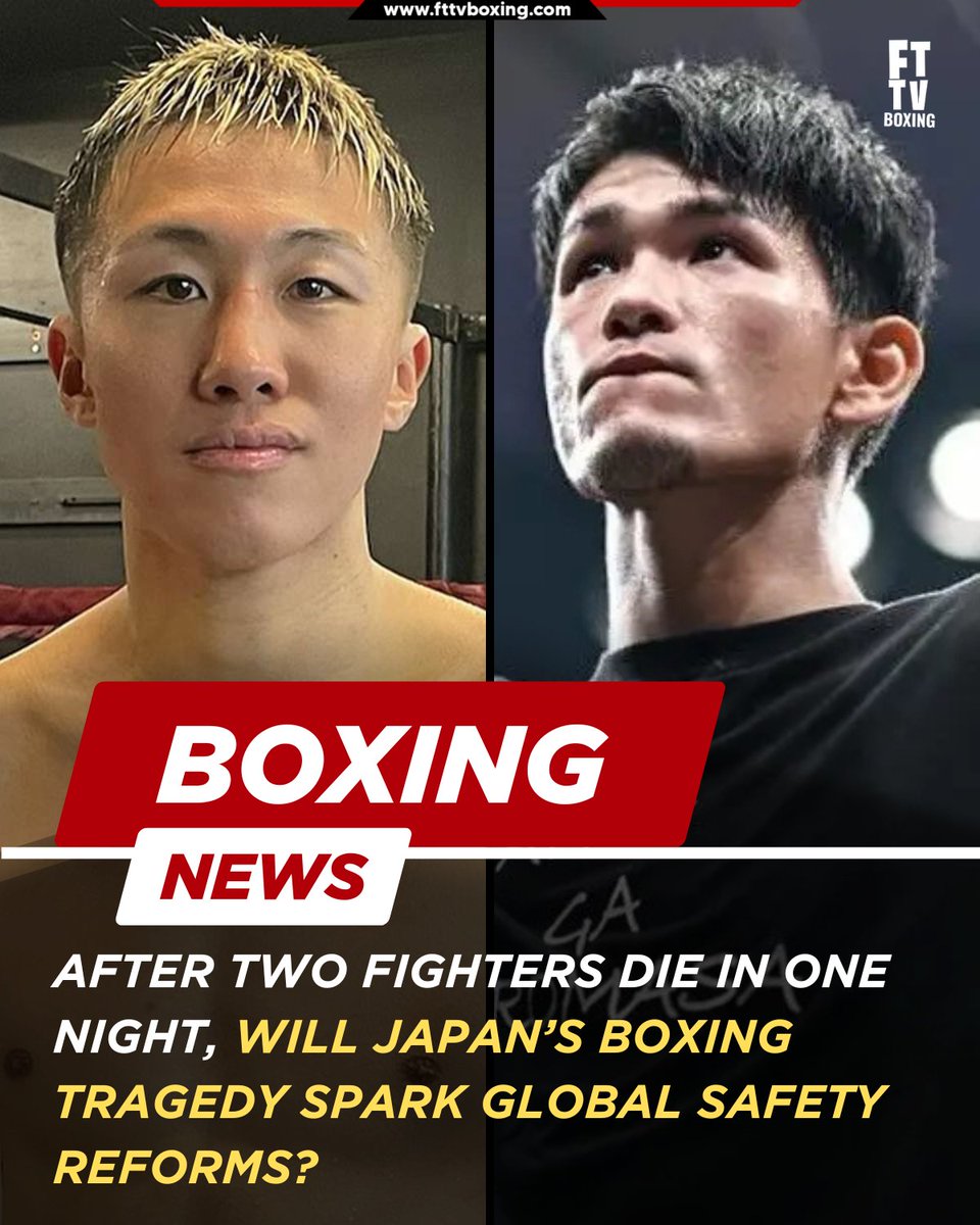 FTTVBoxing's tweet photo. Two fighters died on the same night in Japan’s boxing scene.

Will this tragedy spark global safety reforms in the sport?

📉 OPBF cuts fights from 12 to 10 rounds as part of the response.

What’s your take — is this just the beginning of bigger changes?

#Boxing #BoxingSafety https://t.co/rJDKQt27F2