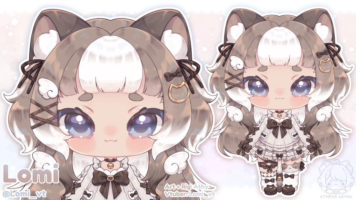 <a href="/BunnyBlossomsVT/">bunny 🌸📚 libraribun vtuber!</a>  and @Lomi_vt lil chibi models!🩷🤎

Two adorable cuties I had the pleasure of drawing for my YCH vgen service! I'm forever in love with their adorable and soft designs.🥺❤️❤️❤️