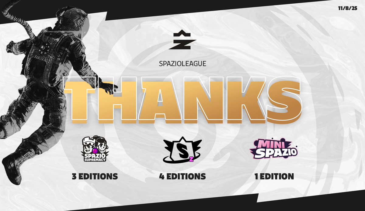 SiKOO (@sikoodg) on Twitter photo 🟣 Gracias!
Muchas gracias a todos equipos, jugadores, creadores de contenido, sponsors, staff y todos los que estuvieron involucrados por hacer posible esta 4ta edición por equipos de SpazioSquad en <a href="/Spazioleague2/">SpazioLeague</a> 👻+👽
Con esto completamos un total de 8 ediciones realizadas 🟣 Gracias!
Muchas gracias a todos equipos, jugadores, creadores de contenido, sponsors, staff y todos los que estuvieron involucrados por hacer posible esta 4ta edición por equipos de SpazioSquad en <a href="/Spazioleague2/">SpazioLeague</a> 👻+👽
Con esto completamos un total de 8 ediciones realizadas