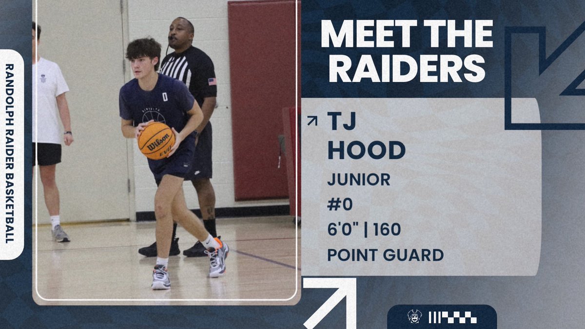 Introducing the 25/26 Raiders‼️

TJ Hood is a Junior that has appeared in 4 career varsity games coming into this season. TJ has a career high of 11 assists in a game with a career 60% 3P%. TJ had a great summer with varsity, leading the team in assist, and playing with Pro One