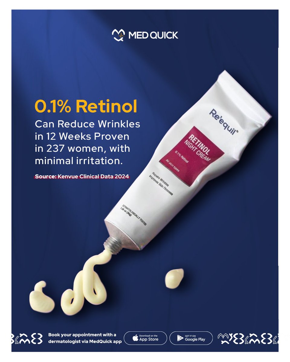 quick8525's tweet photo. 0.1% #Retinol = fewer #wrinkles in 12 weeks ✨
#ريتينول 0.1% يقلل #التجاعيد خلال 12 أسبوعًا
📲 Get #MedQuick | حمّل تطبيق #ميدكويك
https://t.co/ag2nWyGowS https://t.co/ZpGNQ6OVtB