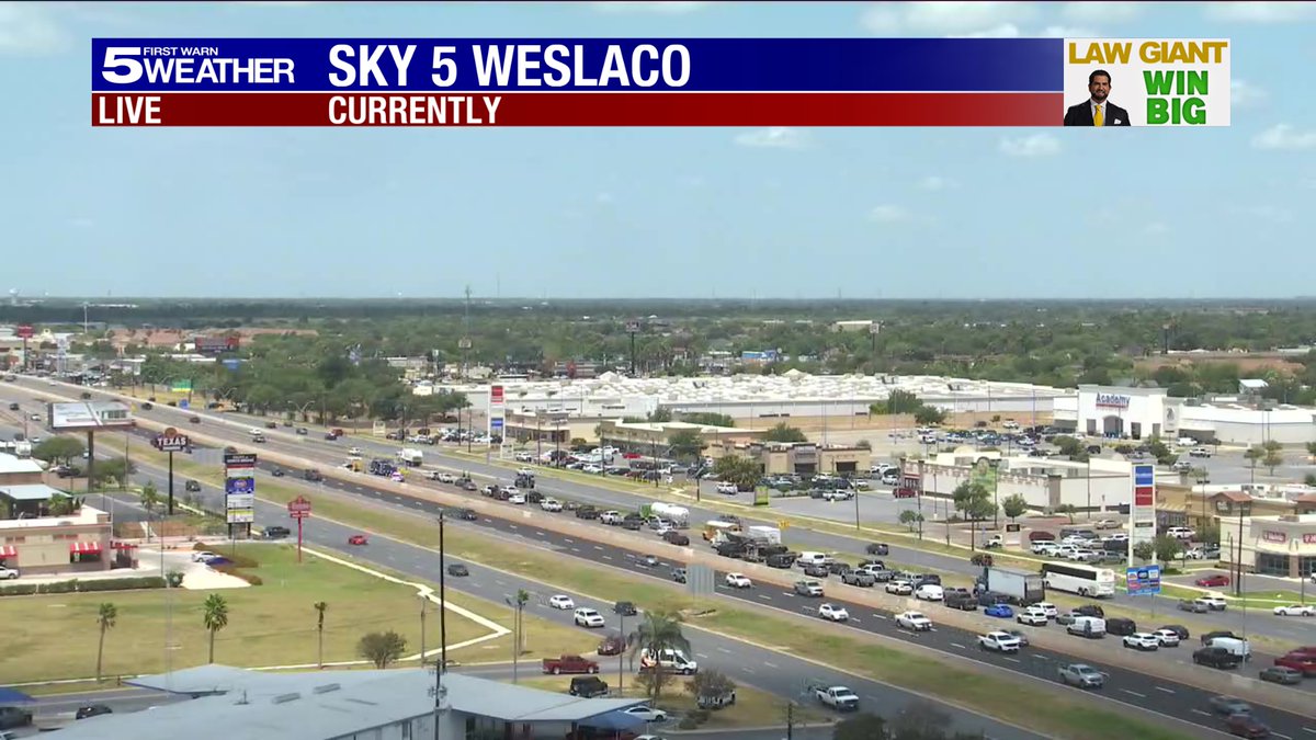[12:36 pm | 8/11/25] An accident has occured on I-2 westbound near the Texas Blvd exit in Weslaco.  Traffic is reduced to one lane. Expect delays.
#rgv #rgvwx