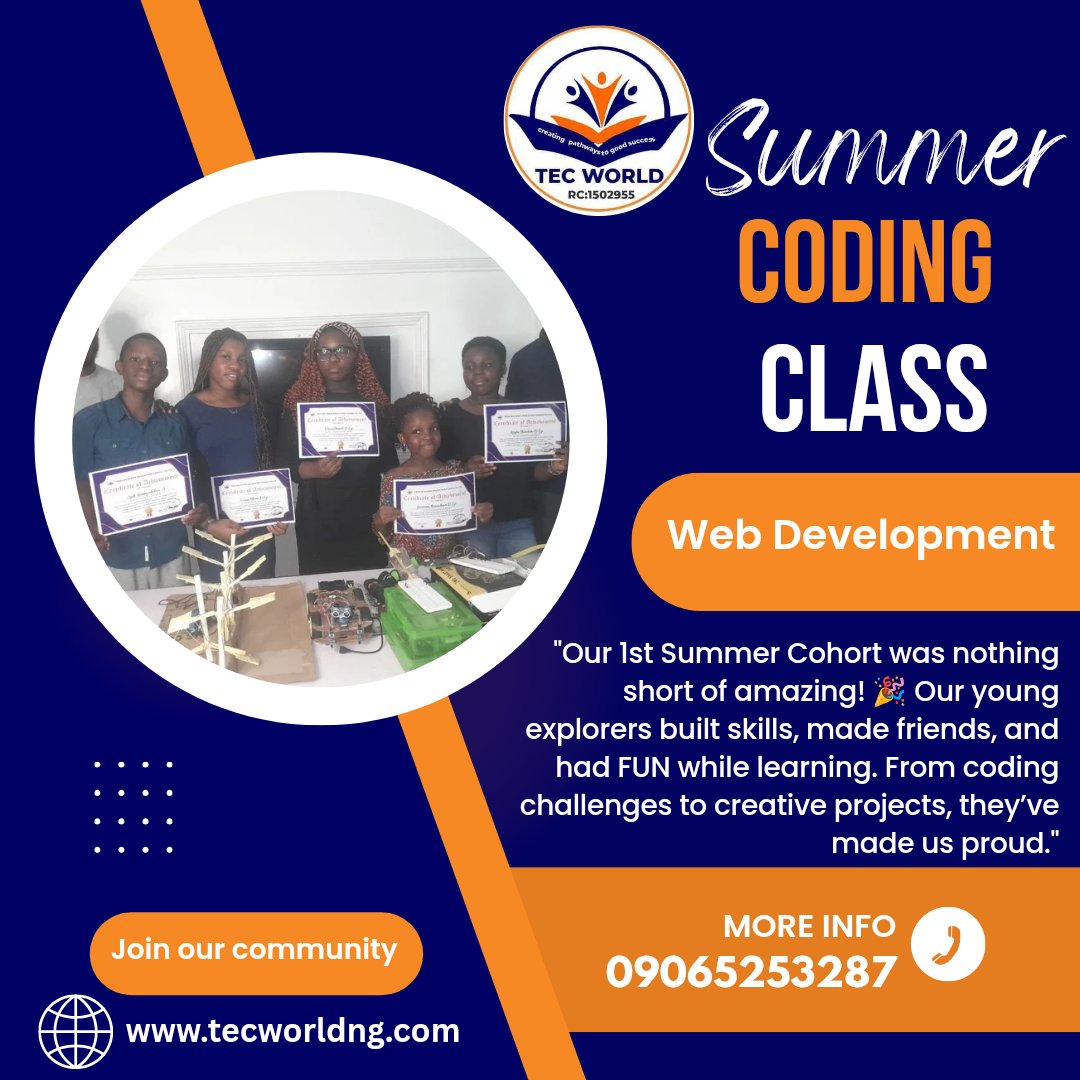 TECworldng's tweet image. Early Bird: #35,000 | Late Bird: #50,000
📩 DM or Call 09065253287 to register or learn more.
💻The Future Is Tech—and It Belongs to Coders

👉 Don’t forget to Like, Comment &amp;amp; Share to spread the word!

#TECWorld 
#FutureIsTech
super falcons
Dede
Port harcourt
VIRAL
SULTANA