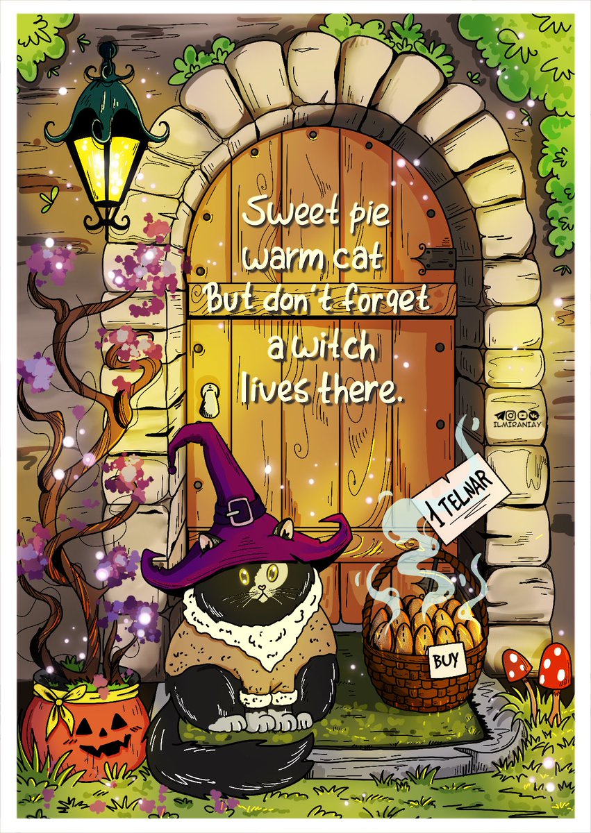 ilmiraniay's tweet photo. Second Knock If You Dare postcard — inspired by my fantasy story about a little witch.
Digital version &amp; coloring page — on Boosty 👉 [https://t.co/FjJFLifnct]

#HalloweenPostcard #WitchArt #ilmiraniay #fantasy #cat https://t.co/pdrDzqQJXI