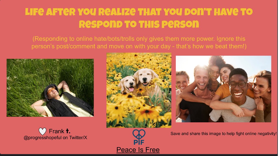 progresshopeful's tweet image. What if instead of responding to, and boosting, online hate, bots, and trolls… we just ignored them? Ignoring them is better for the world and for ourselves. Save and share these images to join the fight!