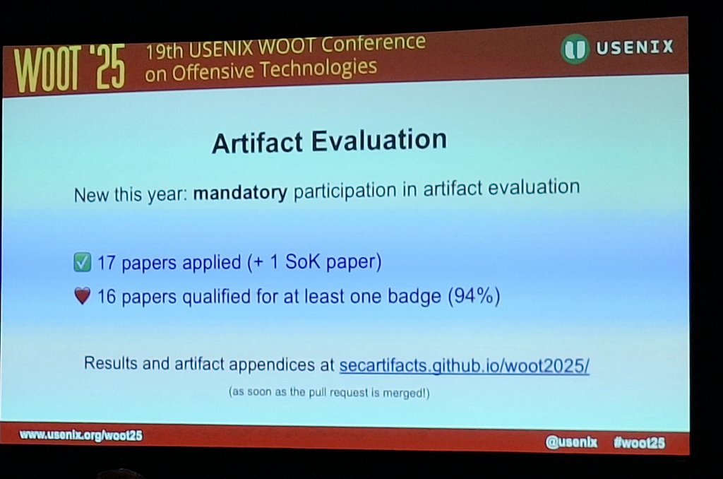 USENIX WOOT Conference on Offensive Technologies tweet media