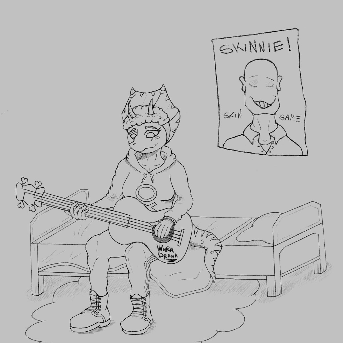 Here's Trish without coloring, cuz I think it looks good too

#Trish #Anon #Snootgame #Snootgameart #Snootgamefanart #Triceratops #Human #Snoot #Anthroart #Digitalart