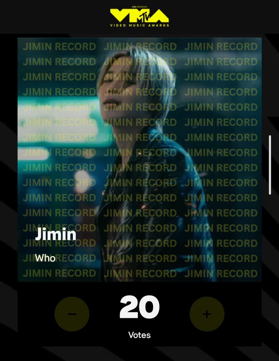 🏆#VMAsForJimin
💡POWER HOUR: 

20 VOTES FOR AN HOUR
앞으로 1시간 동안 20표를 투표할 수 있습니다.

VOTE FOR JIMIN
🔗mtv.com/event/vma/vote…

#Jimin #지민 
#VMAs 
#VMAs_Jimin_WHO