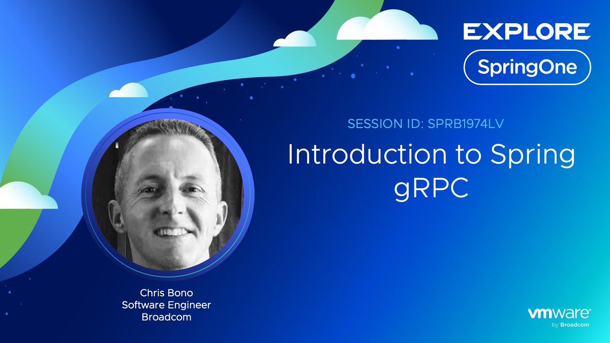 SpringOne's tweet image. Level up your microservices! @chris_onobc is unveiling #Spring gRPC at #SpringOne @ #VMwareExplore 2025. Get ready for production-grade gRPC services, native compilation, and seamless Spring integration. Your APIs will thank you! brcm.tech/4fFH4lK