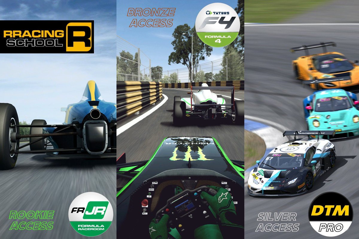 RracingSch27903's tweet photo. Si te apetece correr en @raceroom de manera organizada y a coste accesible... En Septiembre tendremos FRJR 100% FREE, en Octubre F4 en Starter Pack y si ganáis suficiente licencia... GT3 con pilotos de E-Sports. Más info en #RRACINGSCHOOL https://t.co/z9uVQhtc7K