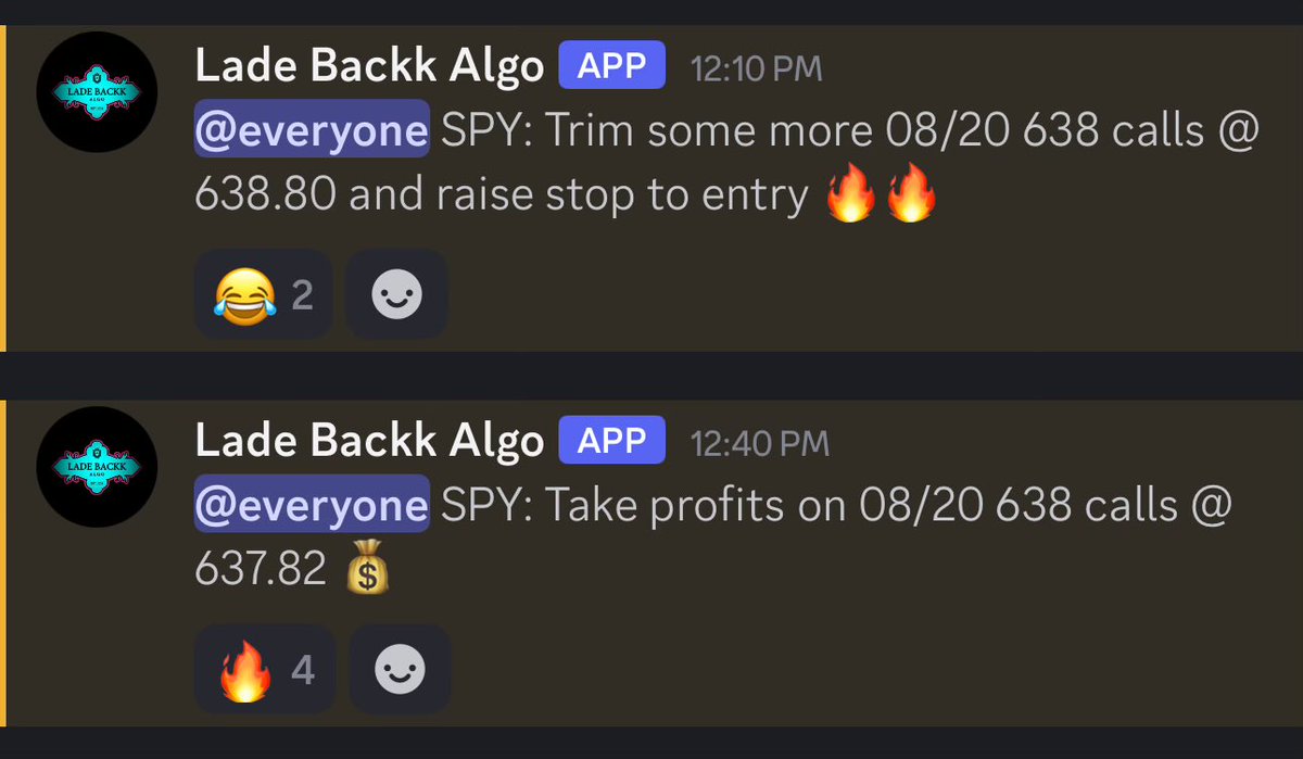 LadeBackkAlgo's tweet image. The room with the algo swung the $SPY long on Friday and trimmed at the top today. This is the way.