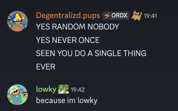 __Lowky's tweet image. they banned me from puppet discord, was just defending myself

broke my heart
