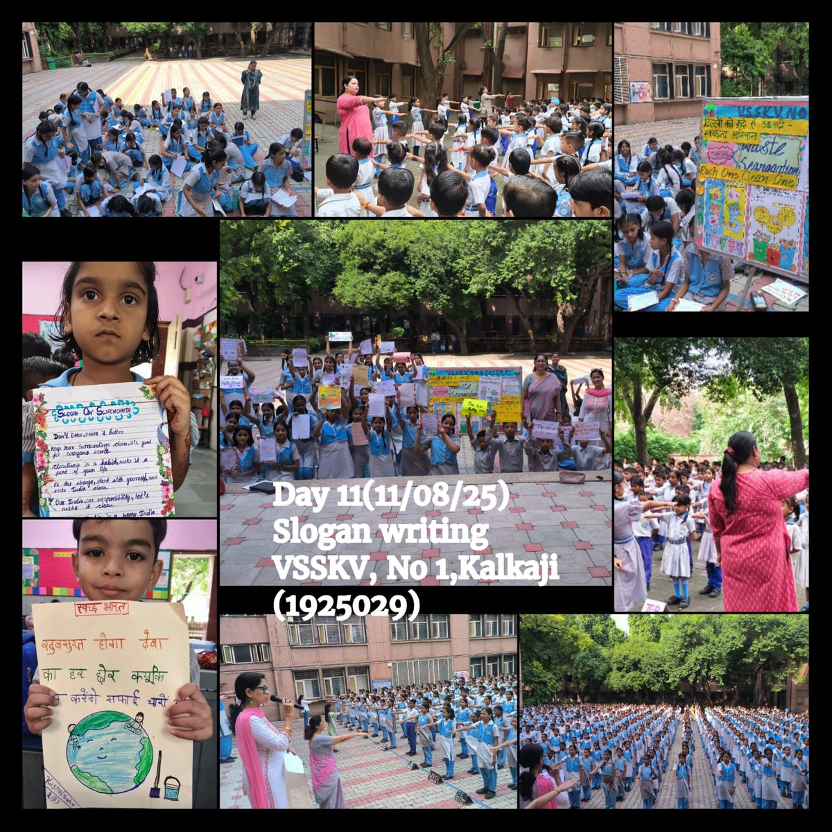 VSSKV_Kalkaji's tweet photo. "Joining hands for a cleaner Delhi! 🌎💪 _SWACHHTA CAMPAIGN_ is in full swing at Veer Savarkar Sarvodaya Kanya Vidyalaya, Kalkaji!  Students &amp; staff are enthusiastically participating in daily activities, working towards a #SwachhtaShapath #DelhiKoKudeSeAzadi  #SwachhtaAbhiyan https://t.co/2ZVQLdzL2J
