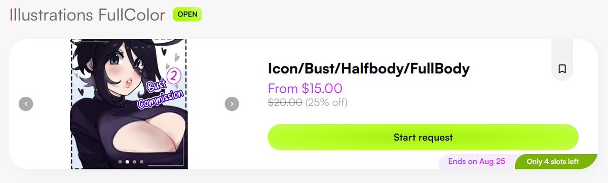 Kurinio_01's tweet photo. Each commission receives a 25% discount on the base price.

Offer available until August 25th or until available spots are filled. https://t.co/DiECOg6kVw https://t.co/aIGEyl0vjD