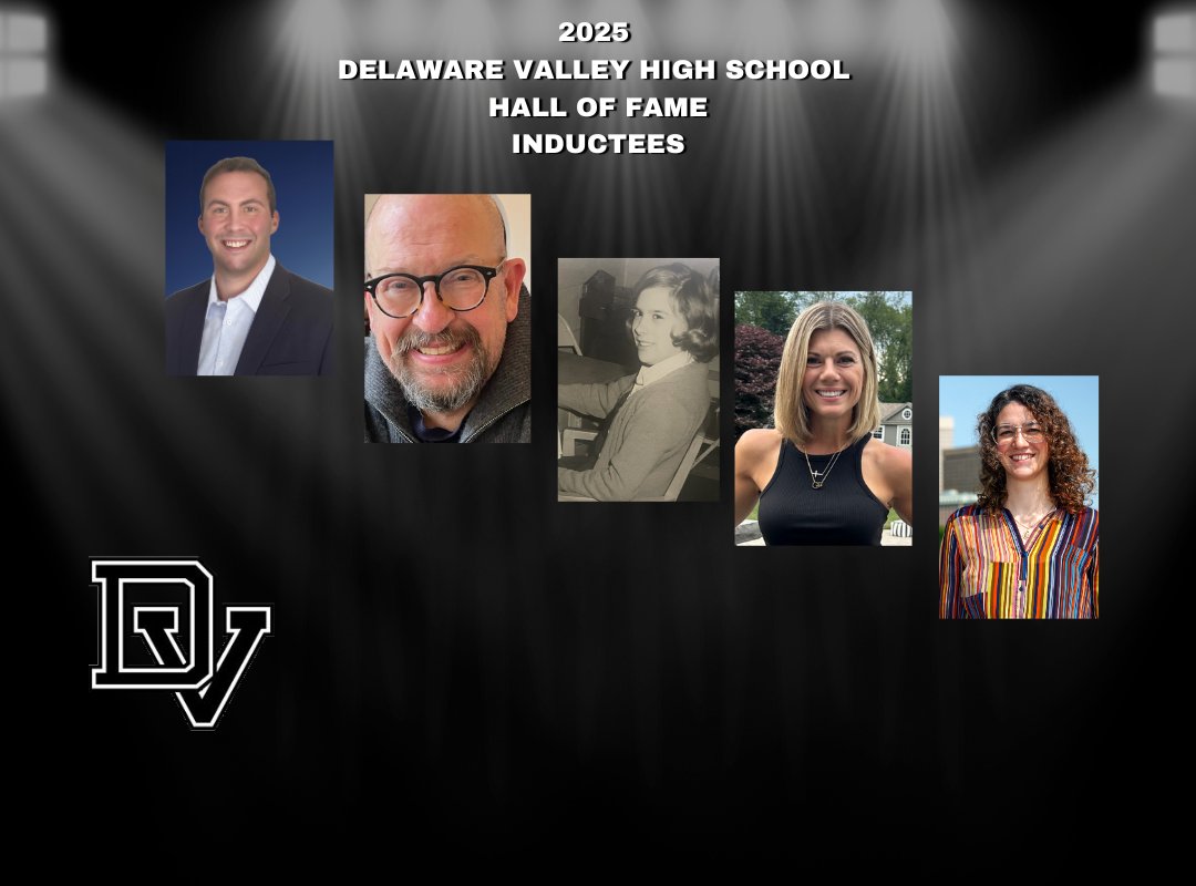 DVHS Hall of Fame is proud to announce the Class of 2025! Christopher Haas, Valerie Langberg Rofeberg Tiffany Klebez Neill, Chris Horner and Mary Jane Seidenstricker . The  banquet will be held on  Sept. 28th at the Tom Quick Inn, 4 PM.  For tickets dvsd.org/hof.