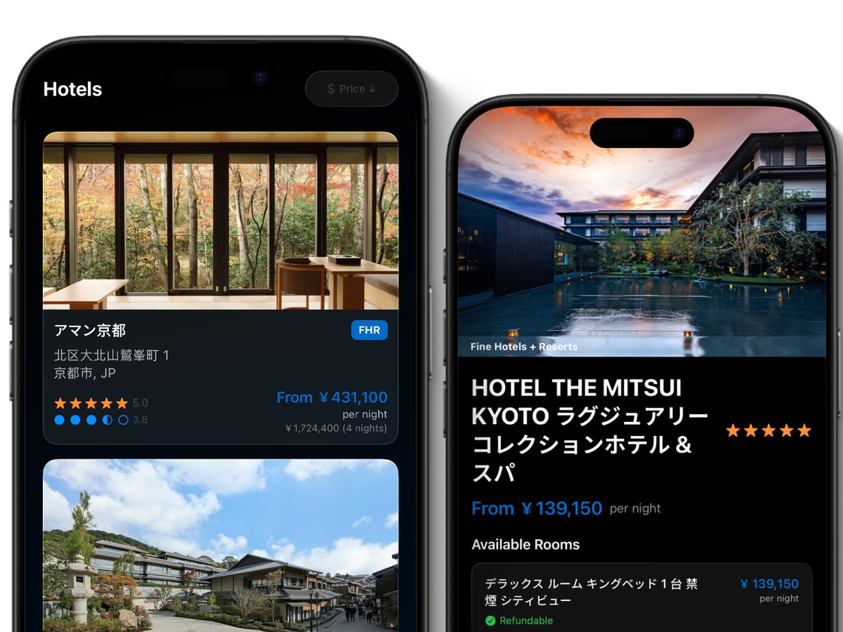 1998design's tweet image. Elegantly Designed Hotel Card &amp;amp; Details on iOS only ✨ #SwiftUI