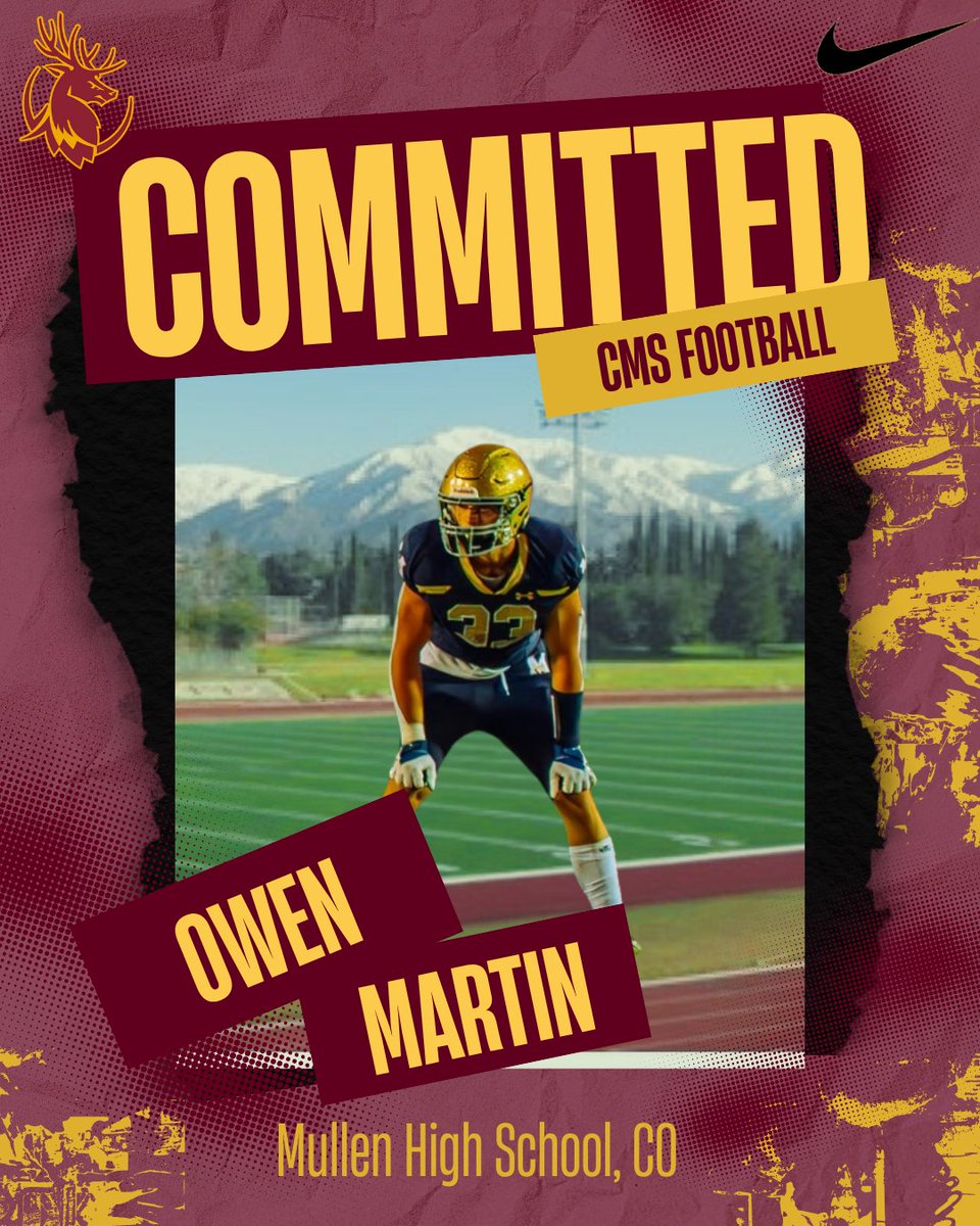 Owen Martin (@owenmartin33) on Twitter photo I'm excited to announce my commitment to attend Claremont McKenna College and continue my football career with <a href="/CMSStagsFB/">CMS Stags Football</a>!
Thank you to <a href="/CoachSweeneyCMS/">Kyle Sweeney</a>, <a href="/CoachJMynatt/">Jordan Mynatt</a>, <a href="/CoachSanders26/">Marvin Sanders</a>, <a href="/CoachBlochowski/">Luke Blochowski</a>, and the whole staff for believing in me. I am beyond grateful to my I'm excited to announce my commitment to attend Claremont McKenna College and continue my football career with <a href="/CMSStagsFB/">CMS Stags Football</a>!
Thank you to <a href="/CoachSweeneyCMS/">Kyle Sweeney</a>, <a href="/CoachJMynatt/">Jordan Mynatt</a>, <a href="/CoachSanders26/">Marvin Sanders</a>, <a href="/CoachBlochowski/">Luke Blochowski</a>, and the whole staff for believing in me. I am beyond grateful to my
