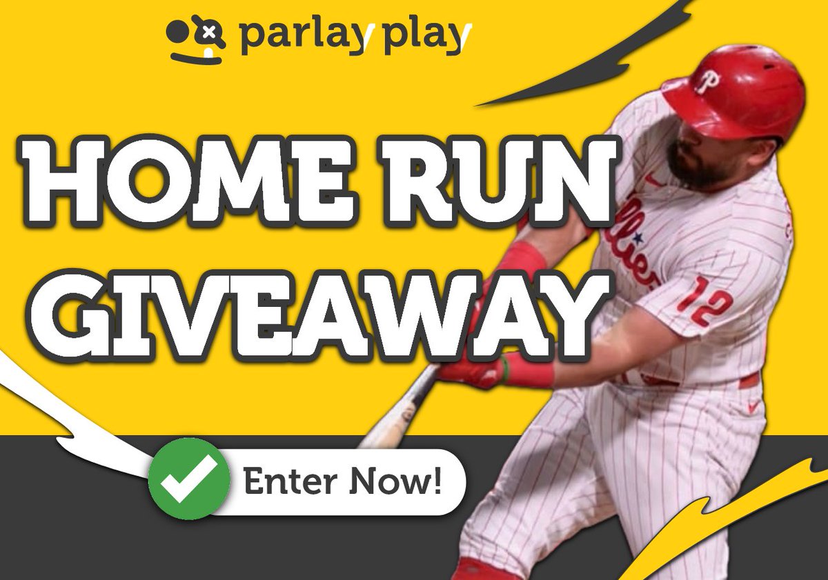 ParlayPlay Fantasy Sports (@parlay_play) on Twitter photo 🚨 Home Run Giveaway 🚨
If Kyle Schwarber hits a Home Run today, we will give 5 users a $20 Free Entry 👀
To Enter:
▫️ Like & Repost
▫️ Comment Your ParlayPlay Username
❗️ Must Be Following <a href="/parlay_play/">ParlayPlay Fantasy Sports</a> 🚨 Home Run Giveaway 🚨
If Kyle Schwarber hits a Home Run today, we will give 5 users a $20 Free Entry 👀
To Enter:
▫️ Like & Repost
▫️ Comment Your ParlayPlay Username
❗️ Must Be Following <a href="/parlay_play/">ParlayPlay Fantasy Sports</a>