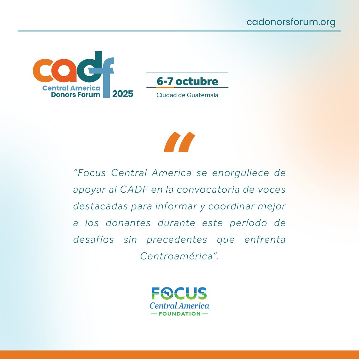Seattle International Foundation (@seaif) on Twitter photo Agradecemos a Focus Central America <a href="/focuscentro/">Focus Central America Foundation</a> su continuo apoyo al CADF para convocar a las voces destacadas para discutir los temas más apremiantes en Centroamérica. Nos honra ser sus aliados.
#CADF2025 #Resistir, #unir y #reconstruir en #tiemposdecambio. Agradecemos a Focus Central America <a href="/focuscentro/">Focus Central America Foundation</a> su continuo apoyo al CADF para convocar a las voces destacadas para discutir los temas más apremiantes en Centroamérica. Nos honra ser sus aliados.
#CADF2025 #Resistir, #unir y #reconstruir en #tiemposdecambio.