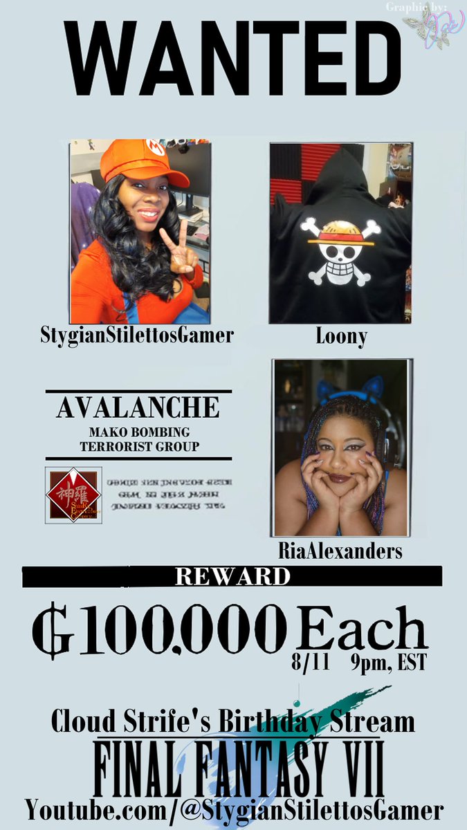 Stygian Stilettos Gamer 👠 (@stygiansis) on Twitter photo Happy Birthday, Cloud!
Join <a href="/RiaAlexanders/">Ria Alexanders, ⚠️the Bisexual Princess⚠️</a>, <a href="/The_Loony_Boy/">Loony Poundcake</a> and I as we celebrate Cloud's birthday! We will cover the pivotal moments in his life by exploring some of the key relationships that affected his journey from childhood to family man! #HappyBirthdayCloud #FF7R ⬇️ Happy Birthday, Cloud!
Join <a href="/RiaAlexanders/">Ria Alexanders, ⚠️the Bisexual Princess⚠️</a>, <a href="/The_Loony_Boy/">Loony Poundcake</a> and I as we celebrate Cloud's birthday! We will cover the pivotal moments in his life by exploring some of the key relationships that affected his journey from childhood to family man! #HappyBirthdayCloud #FF7R ⬇️