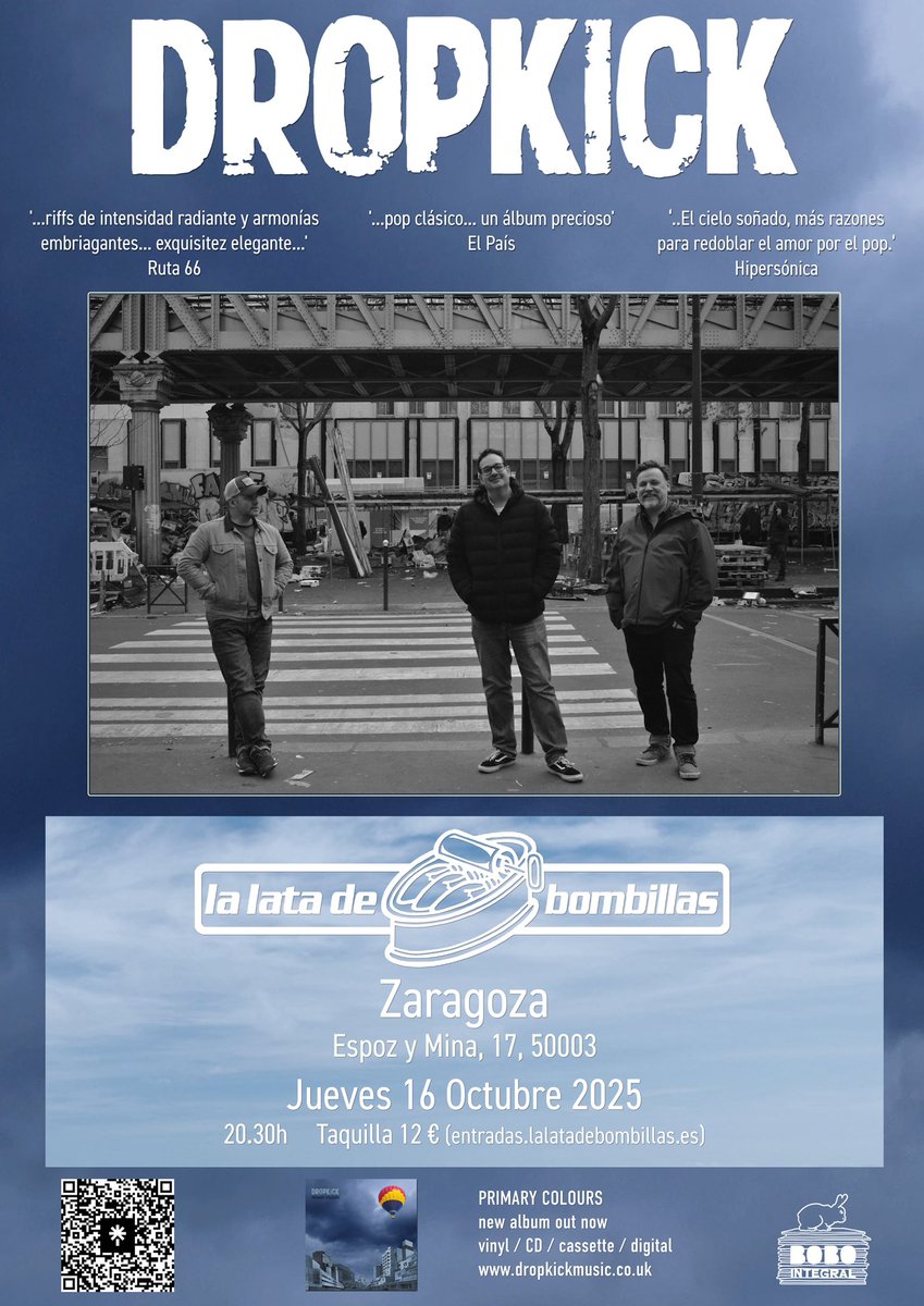 We're very excited to be returning to one of our favourite cities, Zaragoza, during our Spanish tour in October! 🥳
We'll be at the superb La Lata de Bombillas on Thursday 16th October. 
See you there? 

Info via link in bio