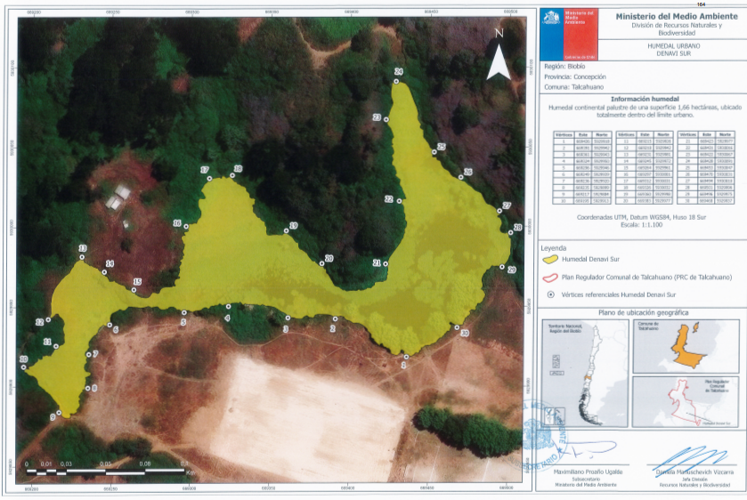 Hoy se publica en el Diario Oficial el reconocimiento al humedal Urbano Denavi Sur #Talcahuano 
Otro humedal bajo protección oficial😍
