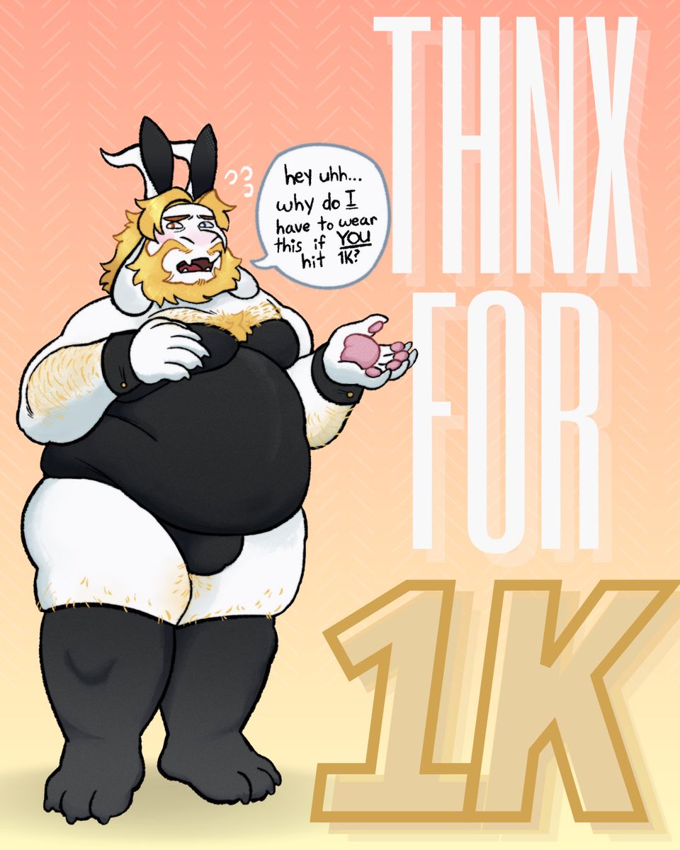 wanted to say thank you for 1k!! to show my appreciation, have a celebratory playboy bunny asgore ^^ 🎉