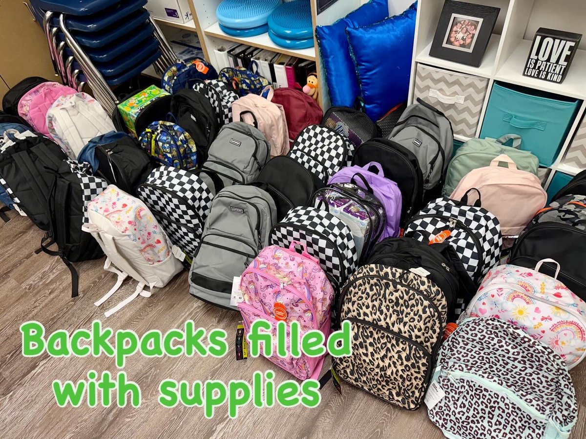 Thank you, <a href="/wilshirebc/">Wilshire Baptist</a> and <a href="/PurdyMcGuire/">Purdy-McGuire, Inc.</a>, for donating backpacks, school supplies, and prizes for our <a href="/nherisd/">Northwood Hills Elementary</a> students! We are feeling the love! 🫶🏻