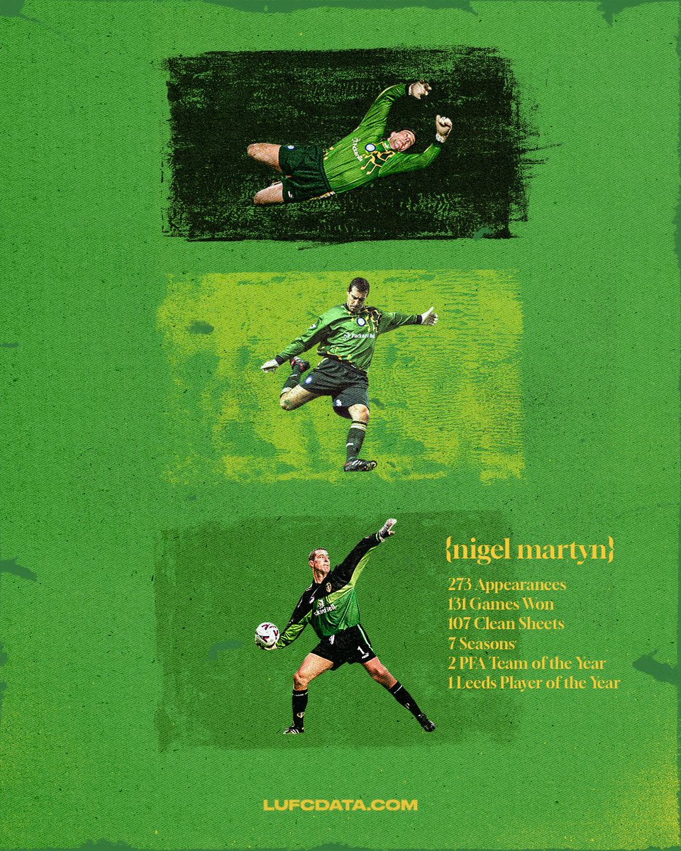 LUFCDATA's tweet photo. Happy 59th birthday to Nigel Martyn. Leeds United's greatest ever goalkeeper. 🙌 @nmartyn25 

https://t.co/sbxOfiIPd1 | #LUFC https://t.co/2HgcNCSVSP