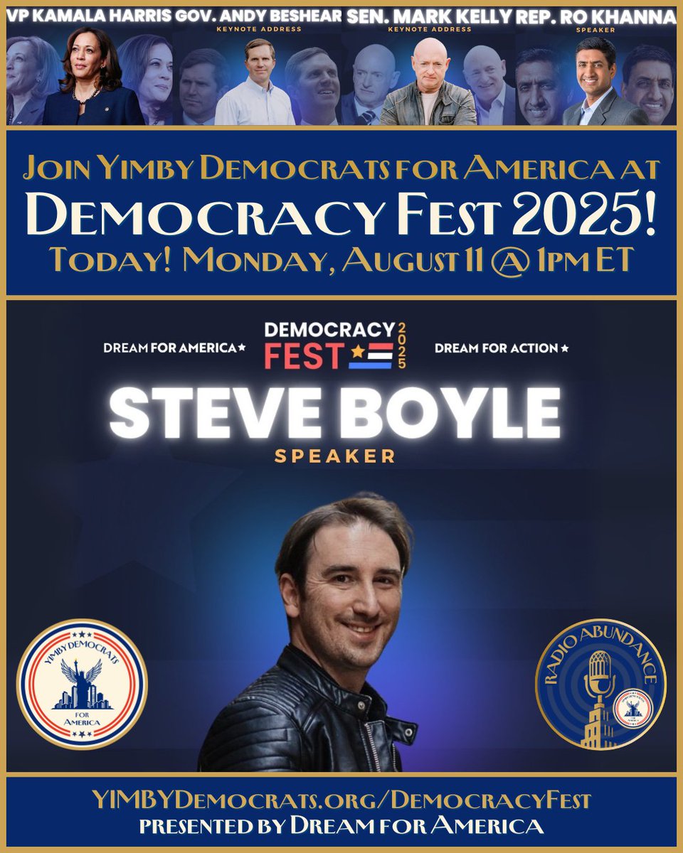 EpicImmersive's tweet photo. Epic Immersive's Founder &amp; CEO @SteveMBoyleEpic is speaking today at DemocracyFest 2025 by @DreamAmerica_ alongside luminaries like Gov Andy Beshear, Sen Mark Kelly, and Rep Ro Khanna, plus a special note from former VP Kamala Harris!

Wach here: https://t.co/Z8FysnoPKP https://t.co/iMLkqdqtgo