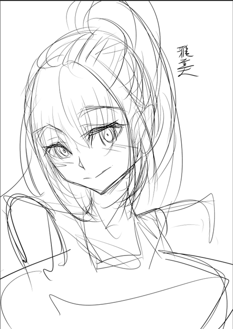 エロく見やすいようにファンボでは絵のタッチかえてきたけど、手癖で雅美描くとこうなる 