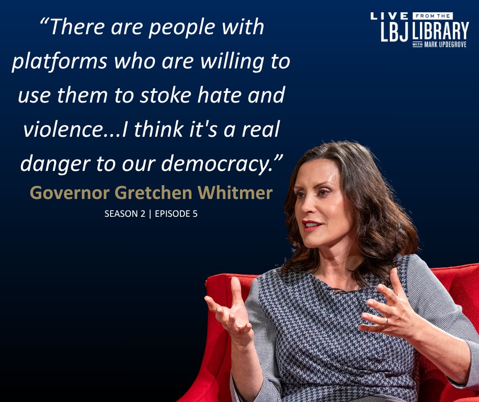LBJ Foundation (@lbjfoundation) on Twitter photo Leadership with grit and purpose. In this episode of Live from the LBJ Library, Michigan <a href="/GovWhitmer/">Governor Gretchen Whitmer</a> discusses how she tackles challenges—from rebuilding infrastructure to protecting reproductive rights—while finding common ground across party lines.
📺 pbs.org/video/gretchen… Leadership with grit and purpose. In this episode of Live from the LBJ Library, Michigan <a href="/GovWhitmer/">Governor Gretchen Whitmer</a> discusses how she tackles challenges—from rebuilding infrastructure to protecting reproductive rights—while finding common ground across party lines.
📺 pbs.org/video/gretchen…