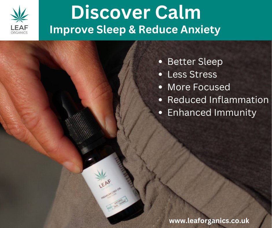 Living with stress and anxiety is exhausting.
💫Imagine a feeling of calm and relaxation for more than one day

🌱Try Leaf Organics CBD for 30 days and see how you feel. leaforganics.co.uk
