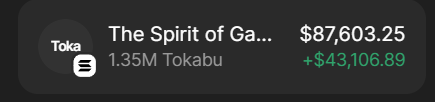 remyygill's tweet photo. Just made $87,000 on $TOKABU coin. LIFE IS GOOD!    

I will giveaway $5,600 $TOKABU. It can change your life  

Just RETWEET, drop your solana ADDRESSES and make sure you’re a FOLLOWER https://t.co/2NBt31zk7d