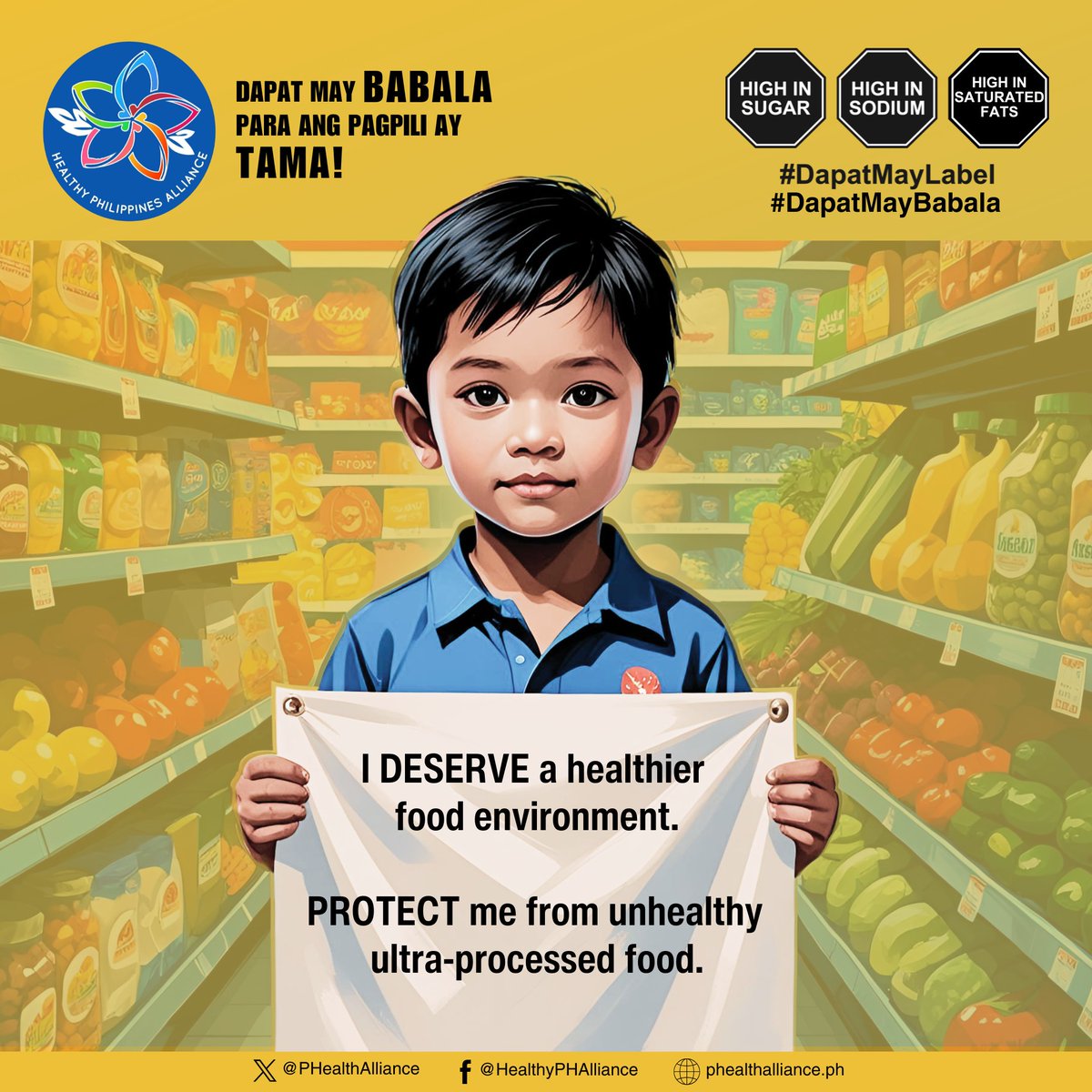 Para sa mga anak natin ito. Our children deserve a healthier future. Kaya suportahan maging batas ang Food Warning Labels! #DapatMayBabala #DapatMayLabel #BeatNCDs #InternationalYouthDay