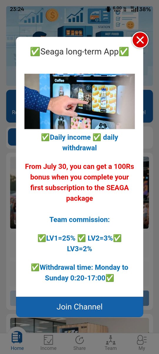 Sameer7299's tweet photo. I was cheated by a site/app called SEAGA.
They promised ₹92/day on a ₹460 plan, with ₹150 min withdrawal.
After payment, they stopped giving returns &amp; blocked me.
Paid via @PhonePe @NPCI_NPCI
Request @Cyberdost @MHAIndia to take action.
#CyberCrime #FraudAlert #OnlineScam https://t.co/vuqWLyIxZE