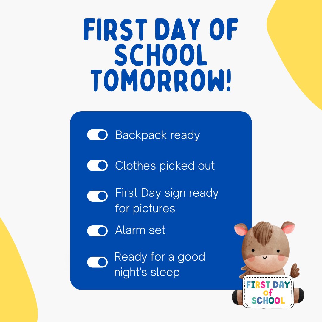 Are you ready for tomorrow? 
Click on the link below to find your Stallion's grade level First Day of School sign for your pictures!
📷 wse-pto.org/first_day_sign…
Be sure to log in or create an account on the PTO website to get involved!